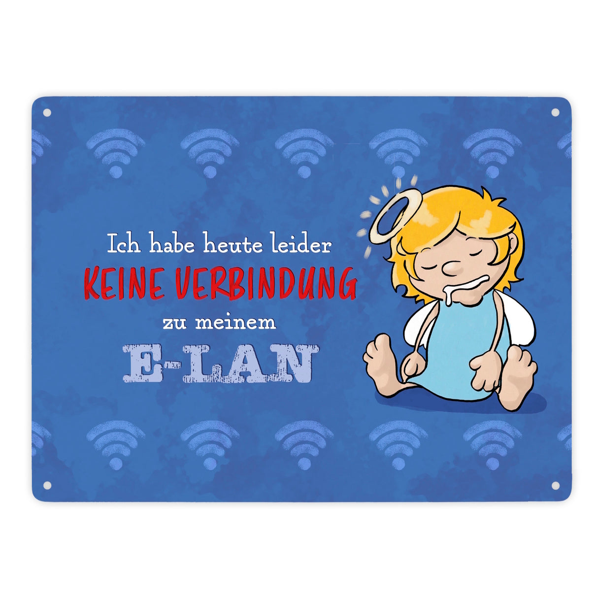 Engel Metallschild in 15x20 cm mit Spruch- Ich spreche Ironie mit Sarkasmus-Akzent
