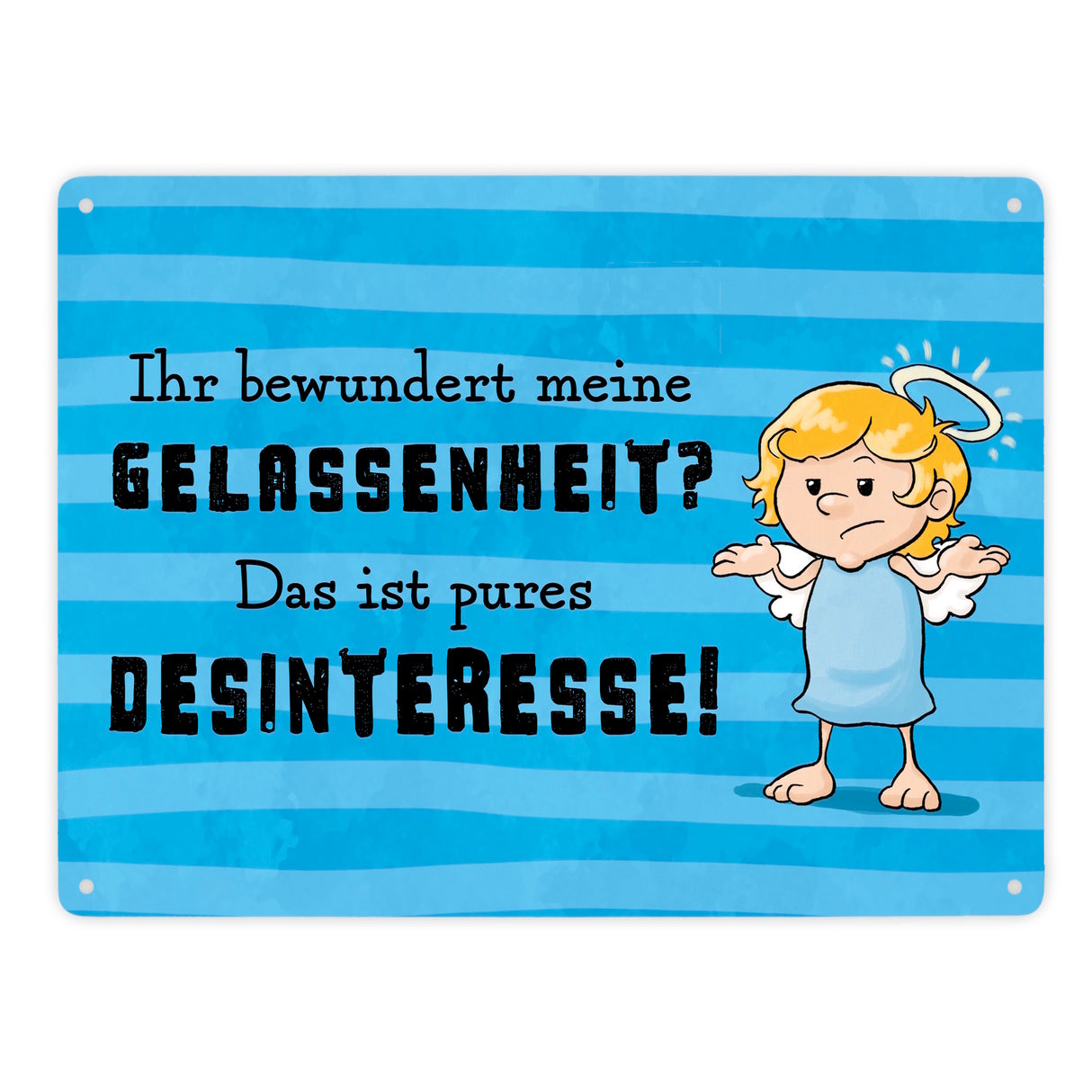 Engel Metallschild in 15x20 cm mit Spruch- Ich spreche Ironie mit Sarkasmus-Akzent