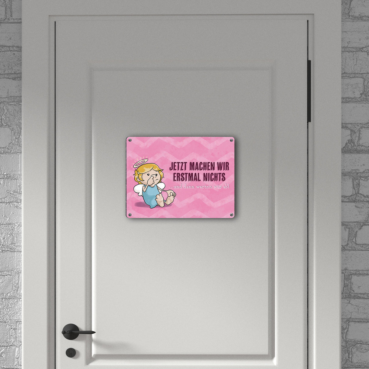 Engel Metallschild in 15x20 cm mit Spruch- Ich spreche Ironie mit Sarkasmus-Akzent