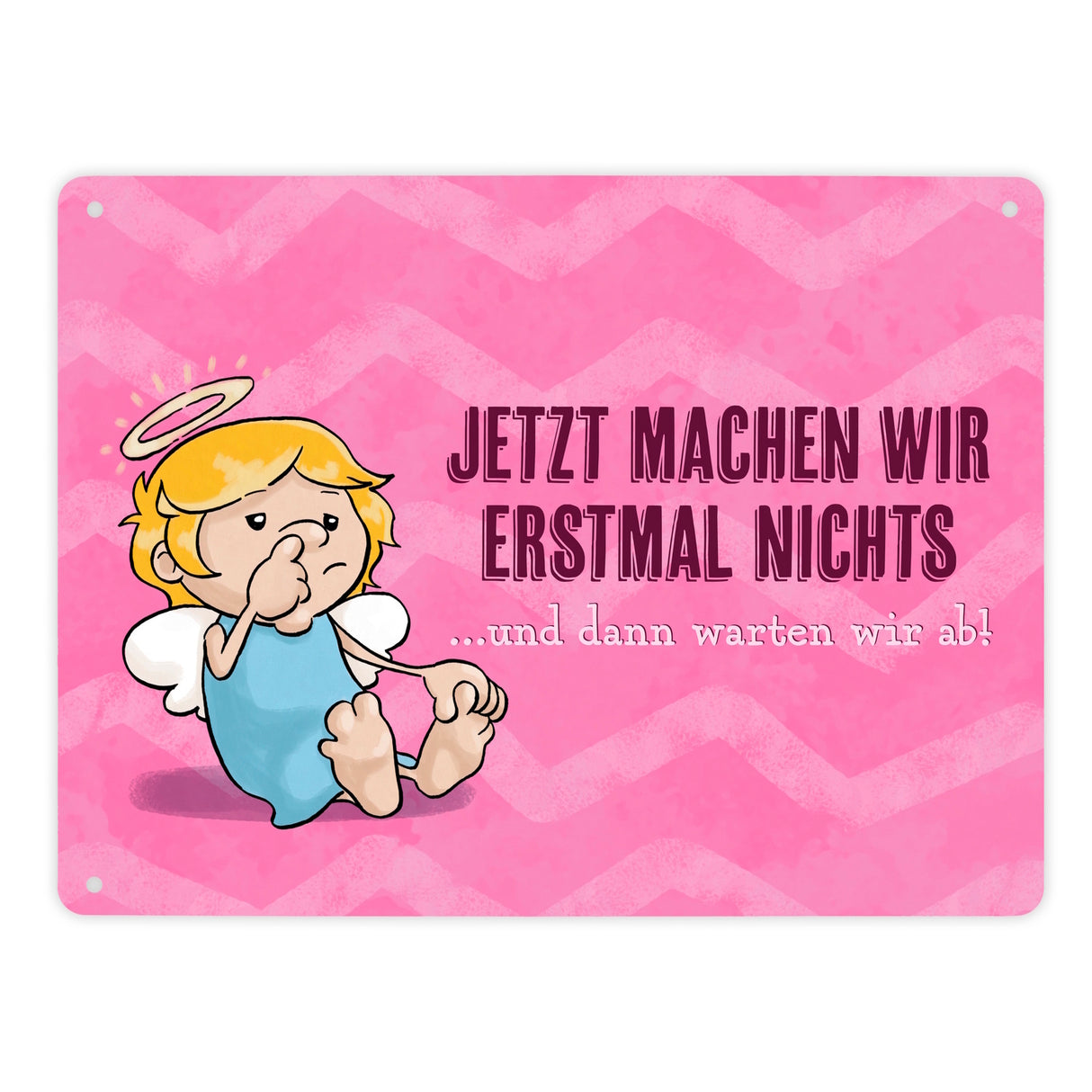 Engel Metallschild in 15x20 cm mit Spruch- Ich spreche Ironie mit Sarkasmus-Akzent