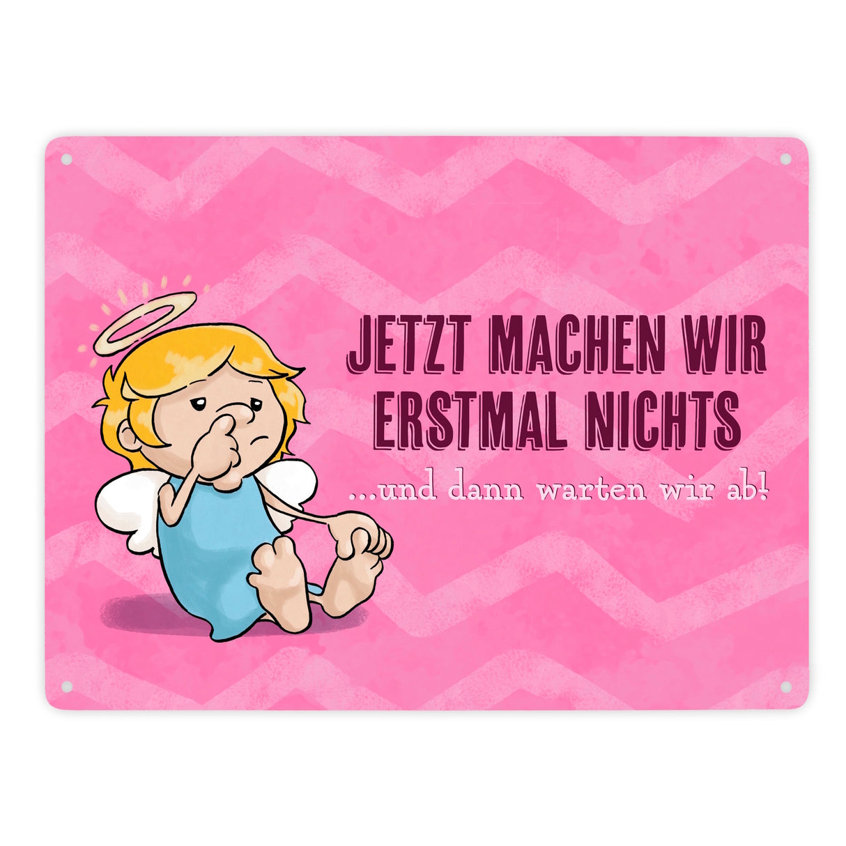 Engel Metallschild in 15x20 cm mit Spruch- Ich spreche Ironie mit Sarkasmus-Akzent