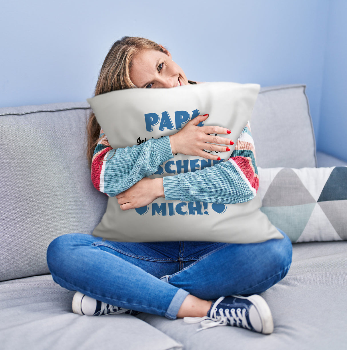 Kissen mit Spruch Mama ich habe versucht das beste Geschenk zu finden