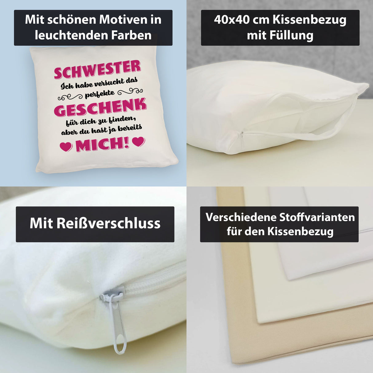 Kissen mit Spruch Mama ich habe versucht das beste Geschenk zu finden