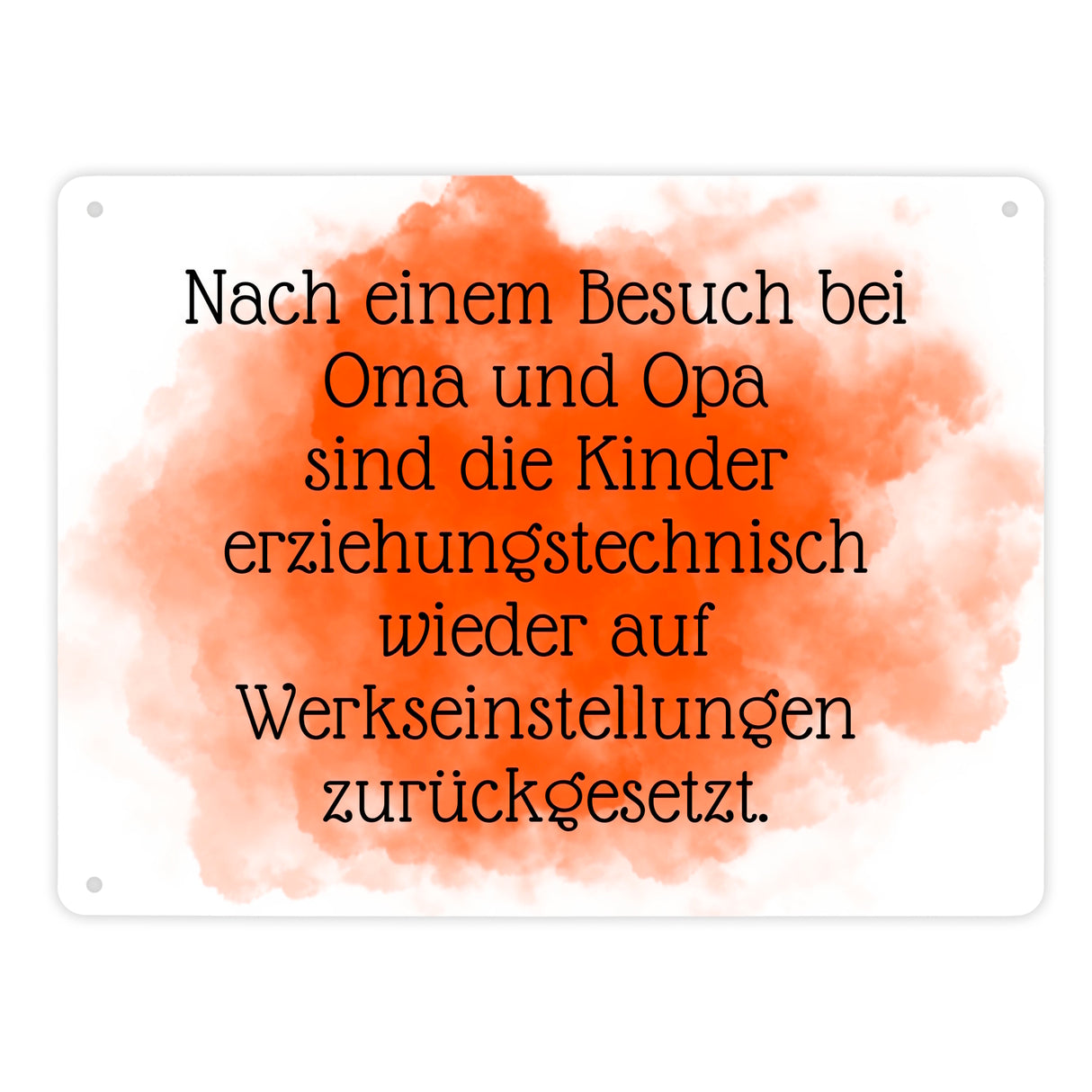 Lustiges Metallschild in 15x20 cm für Großeltern mit Spruch