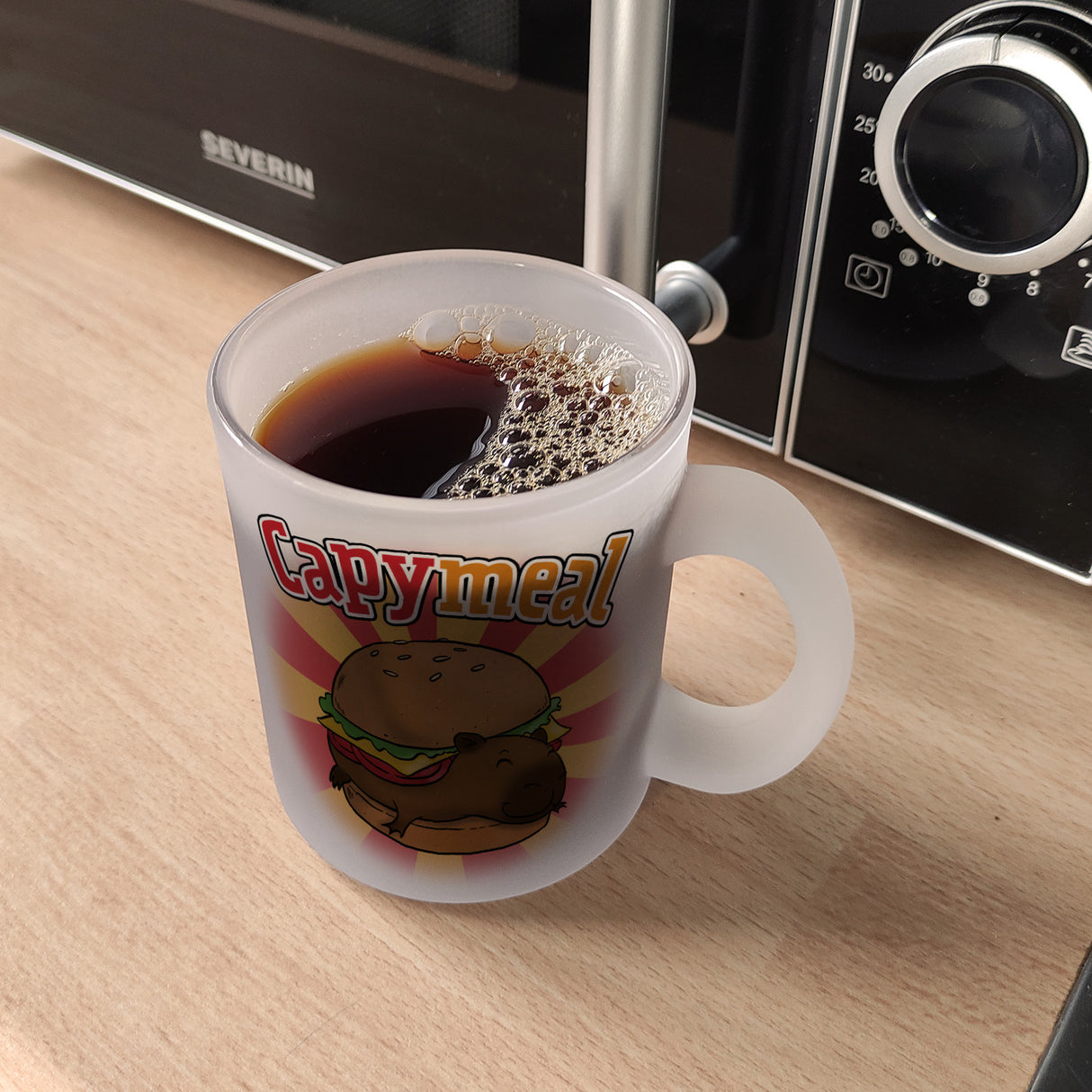 Capymeal Kaffeebecher mit Capybara Motiv für Fastfood Junkies