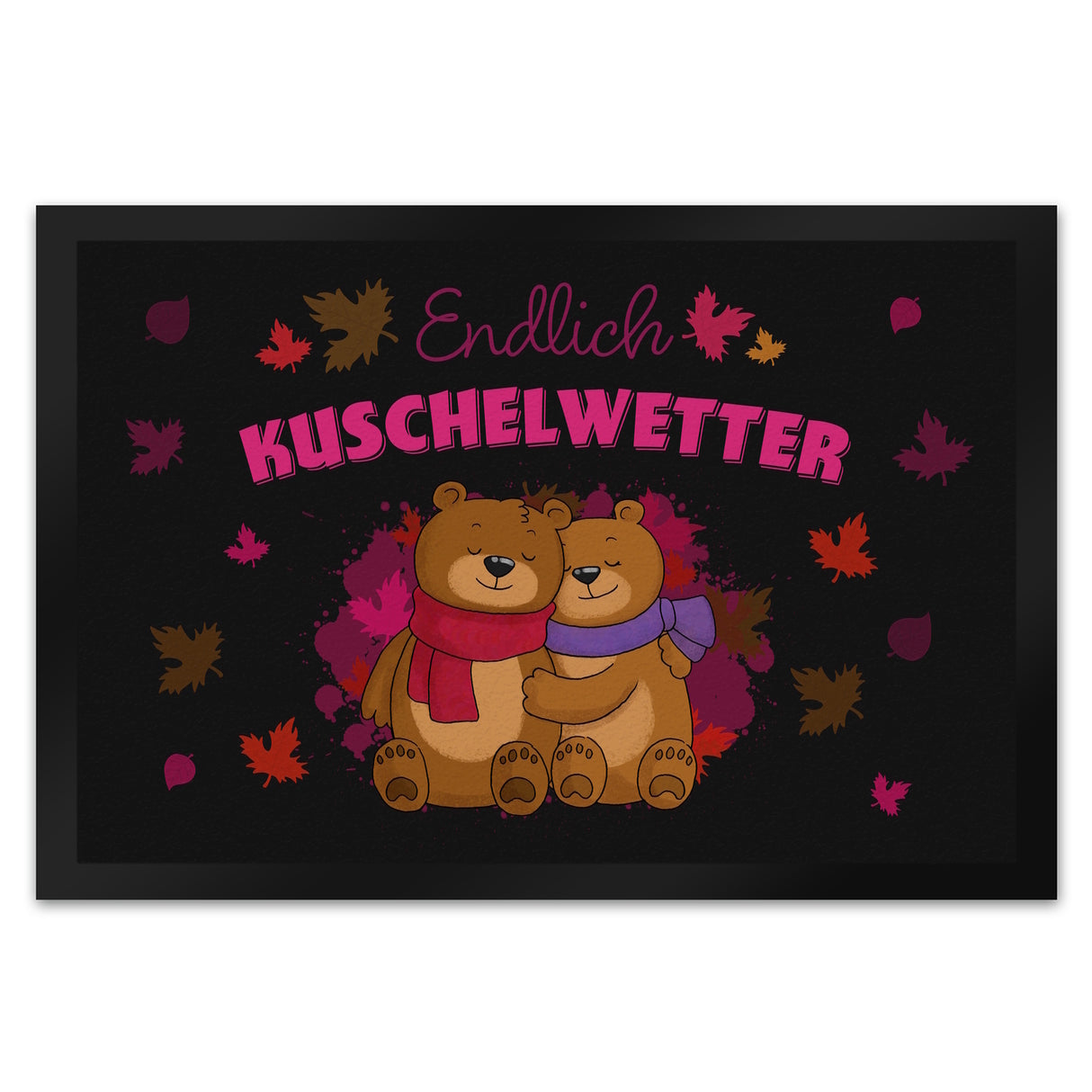 Endlich Kuschelwetter herbstliche Fußmatte in 35x50 cm mit Bärenpaar