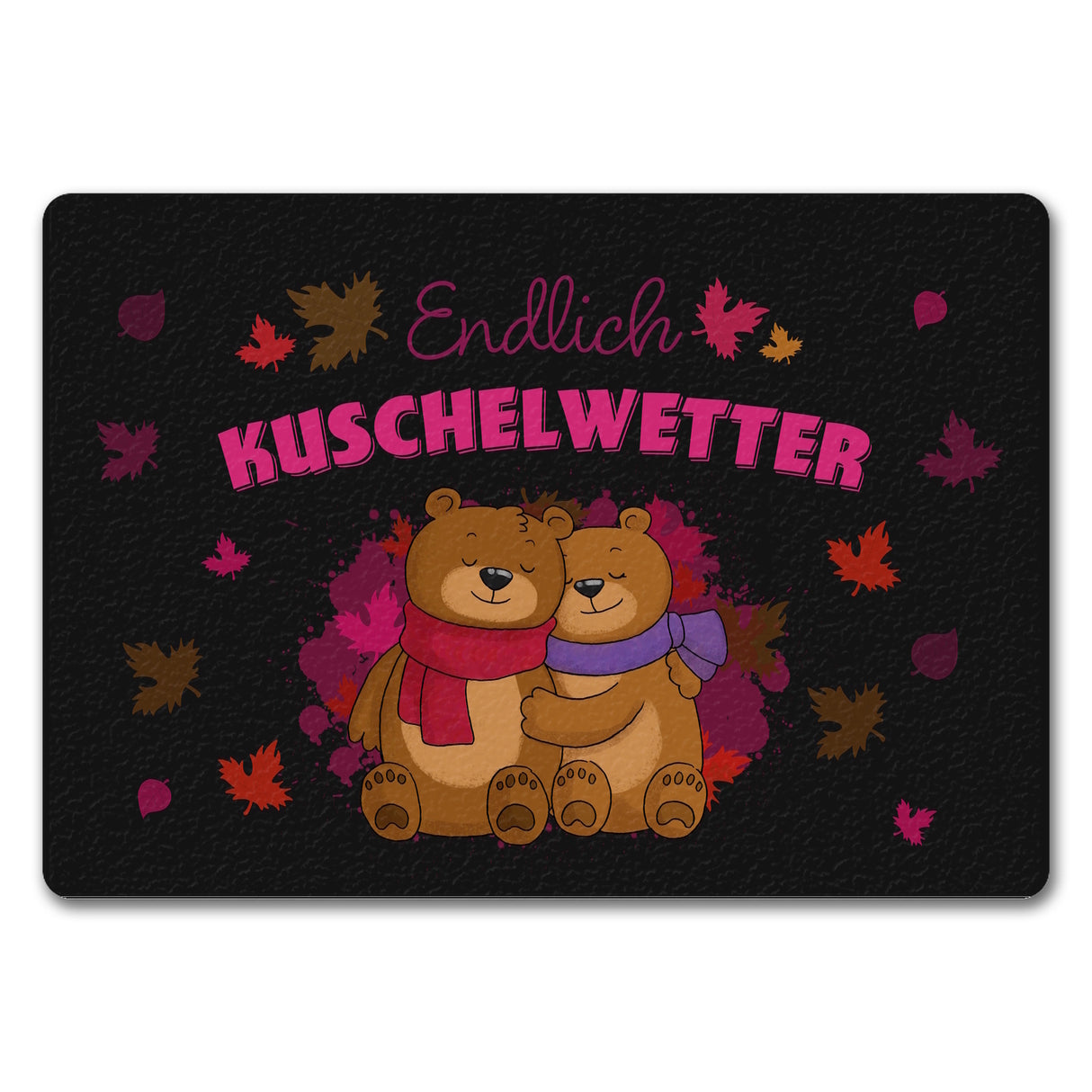 Endlich Kuschelwetter herbstliche Fußmatte in 35x50 cm mit Bärenpaar
