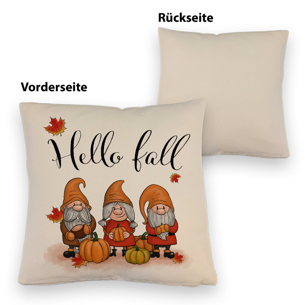 Herbst Kissen - Hello fall mit niedlichen Gnomen