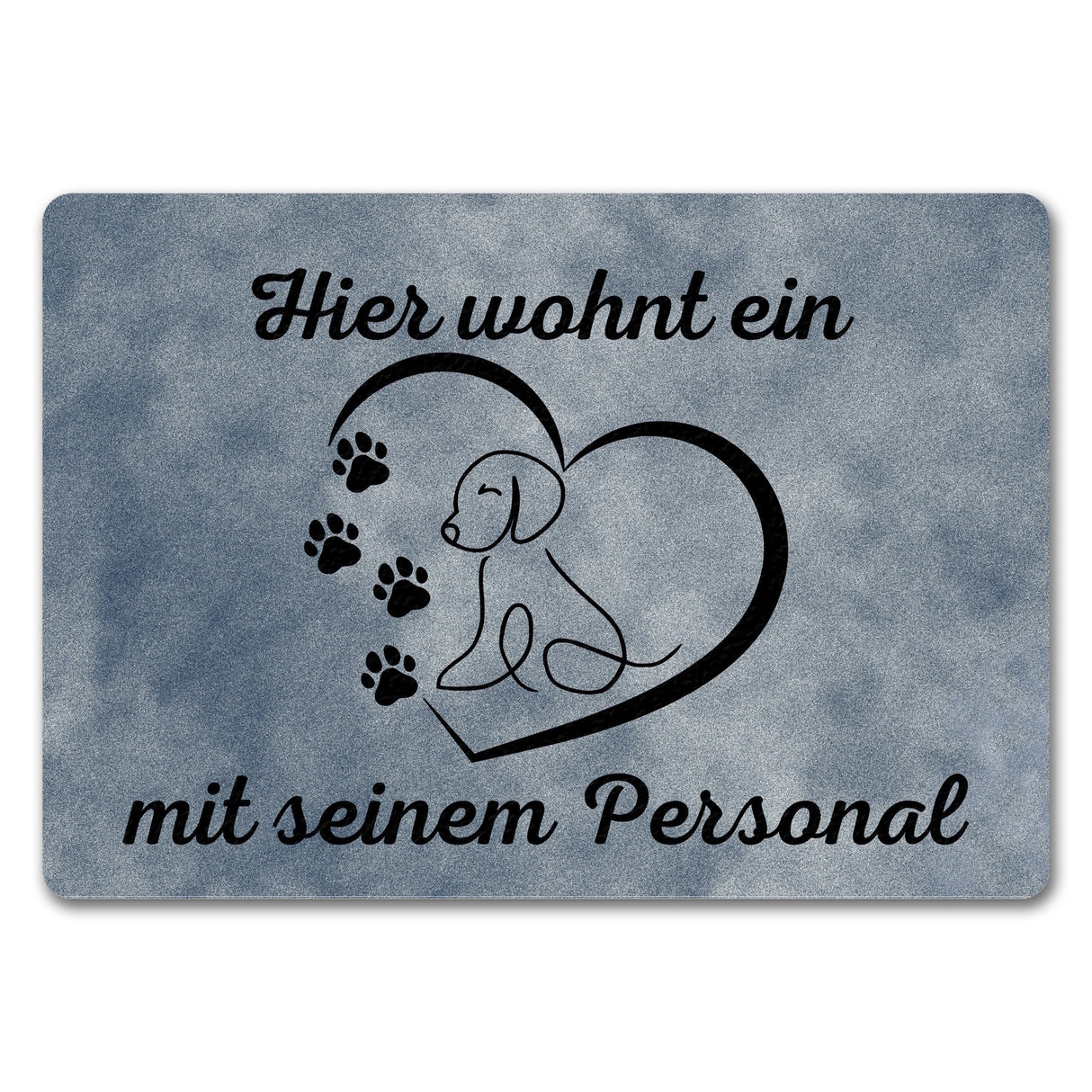 Fußmatte in 35x50 cm - Hier wohnt ein Hund mit seinem Personal