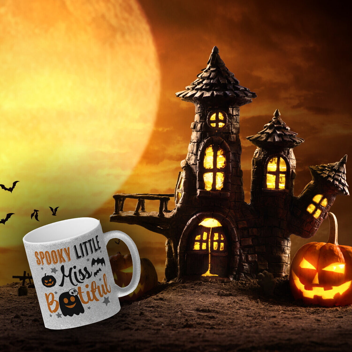 Geister Kaffeebecher mit Spruch- Spooky little Miss Bootiful