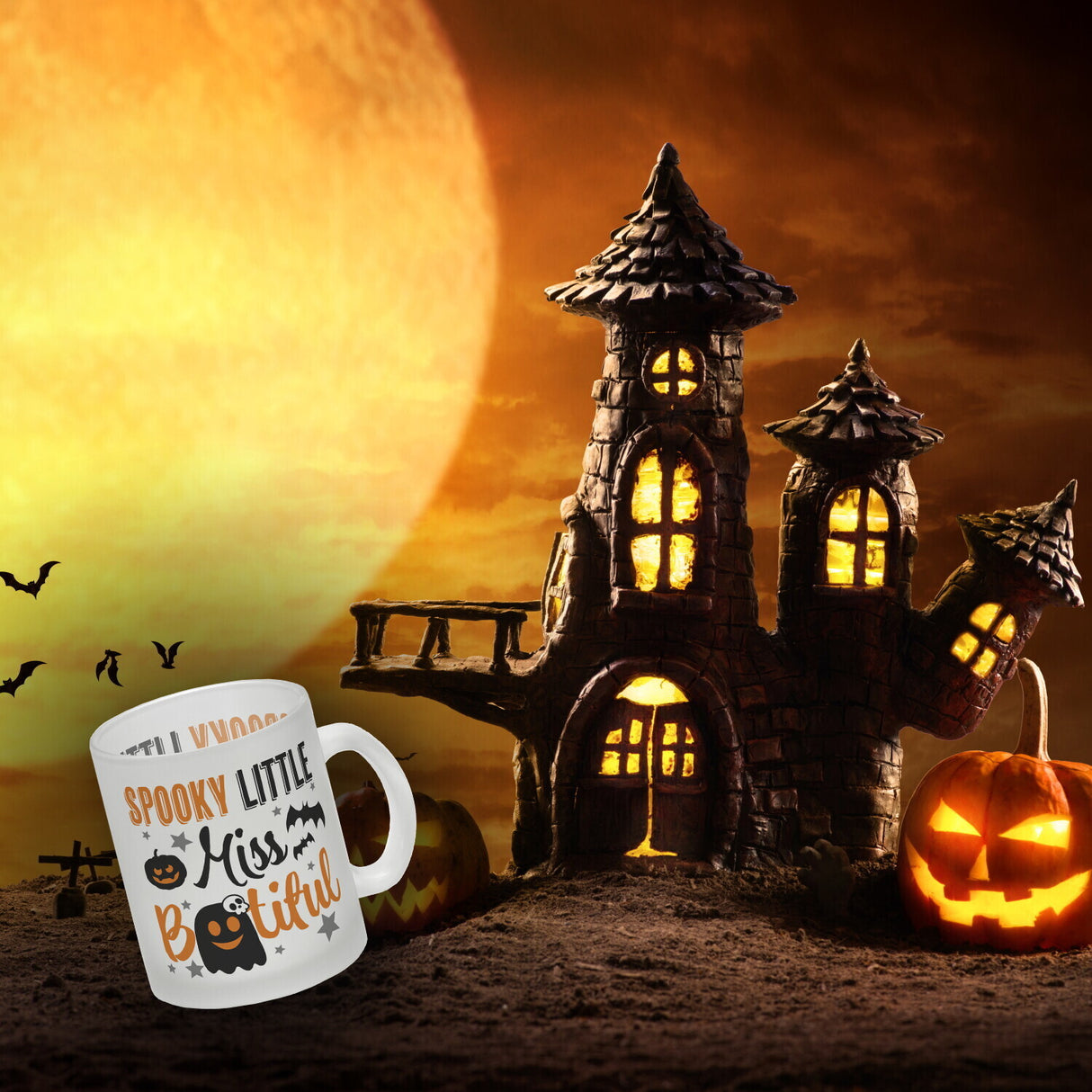 Geister Kaffeebecher mit Spruch- Spooky little Miss Bootiful