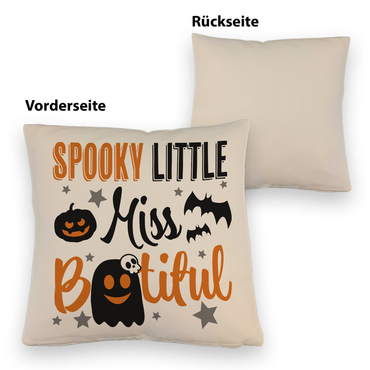 Geister Kissen mit Spruch - Spooky little Miss Bootiful