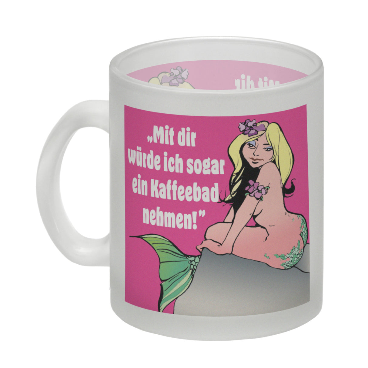 Kaffeebad mit Meerjungfrau Kaffeebecher in pink