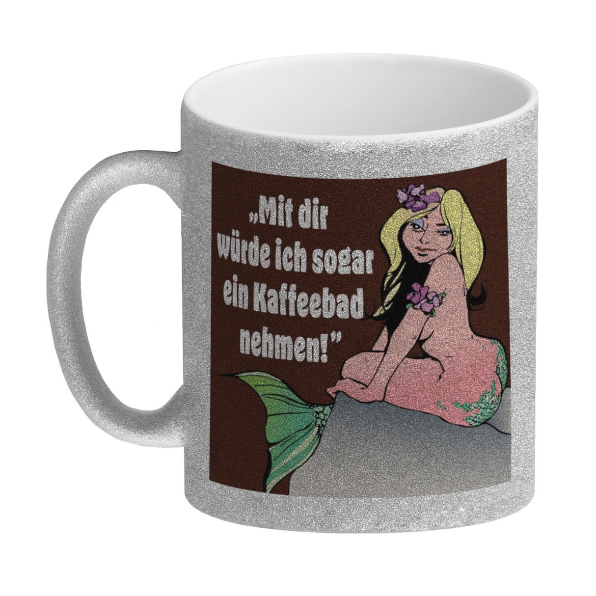 Kaffeebad mit Meerjungfrau Kaffeebecher in pink
