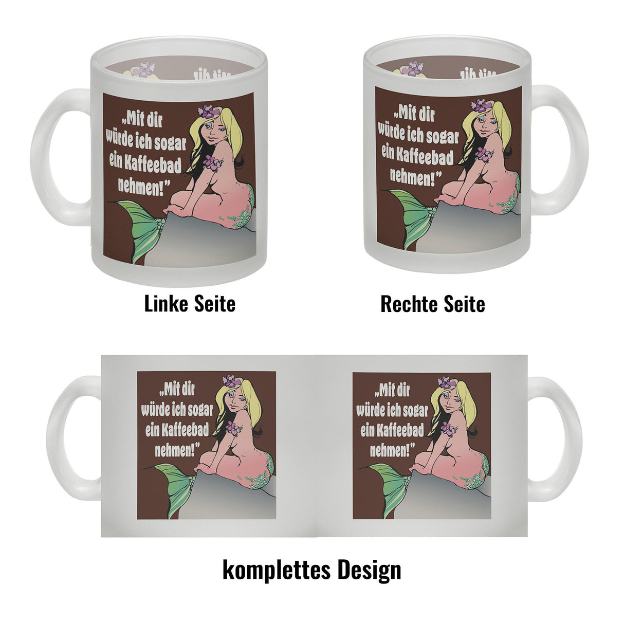 Kaffeebad mit Meerjungfrau Kaffeebecher in pink