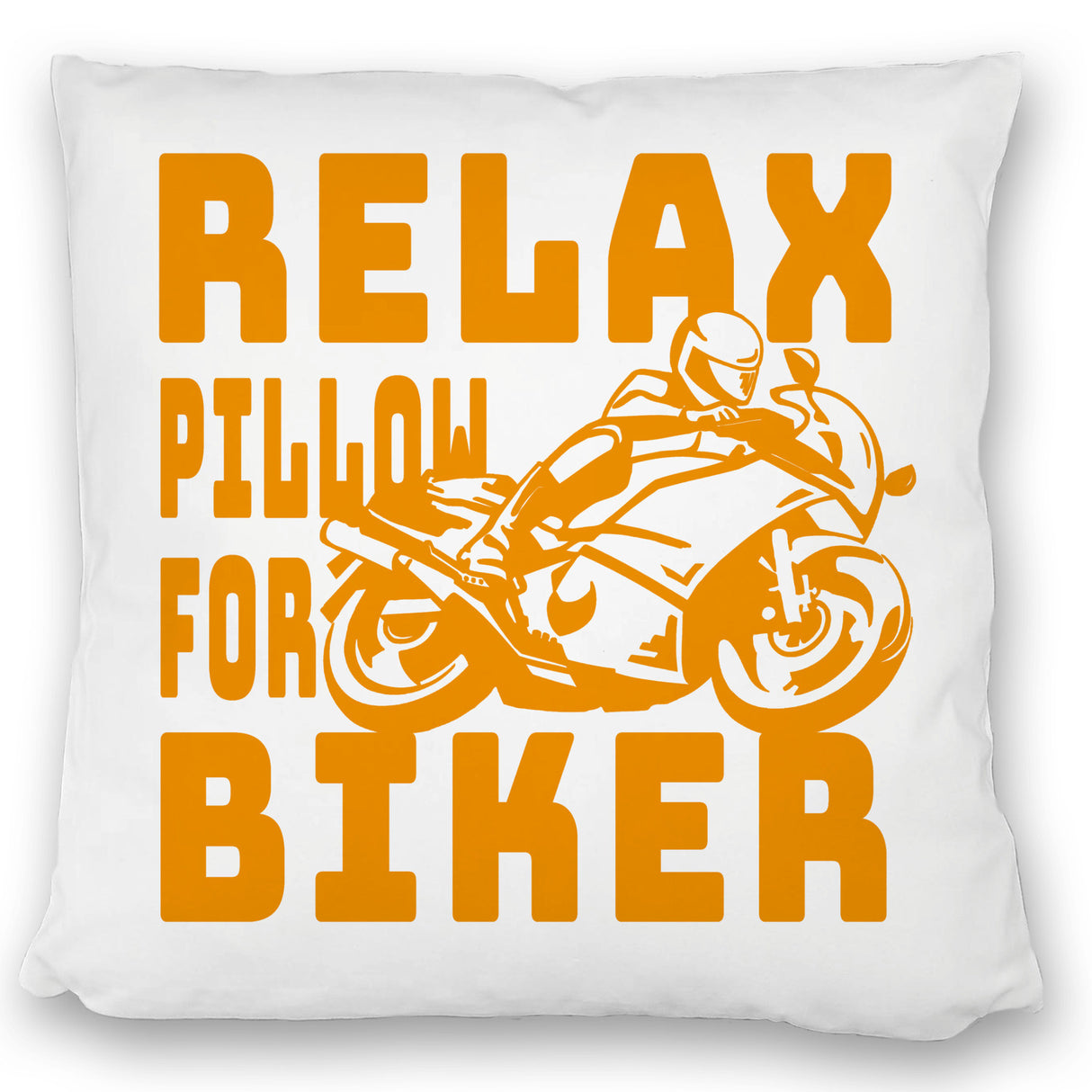 Relax Biker Kissen mit Motorradfahrer Motiv
