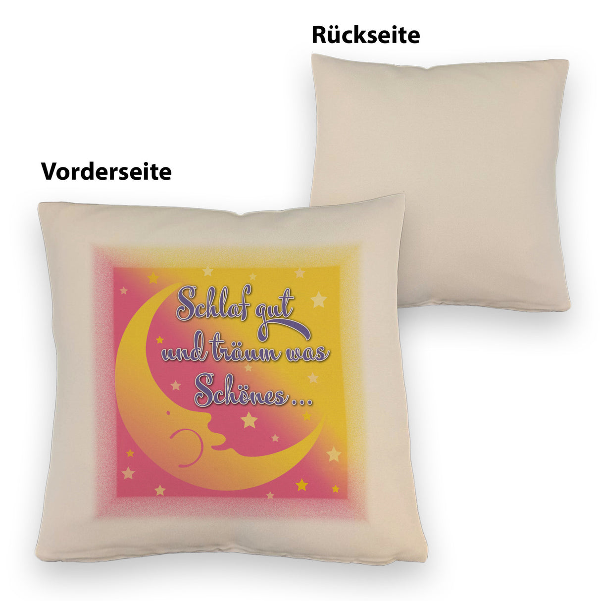Schlaf gut und träum was Schönes Kissen mit Mond und Sterne