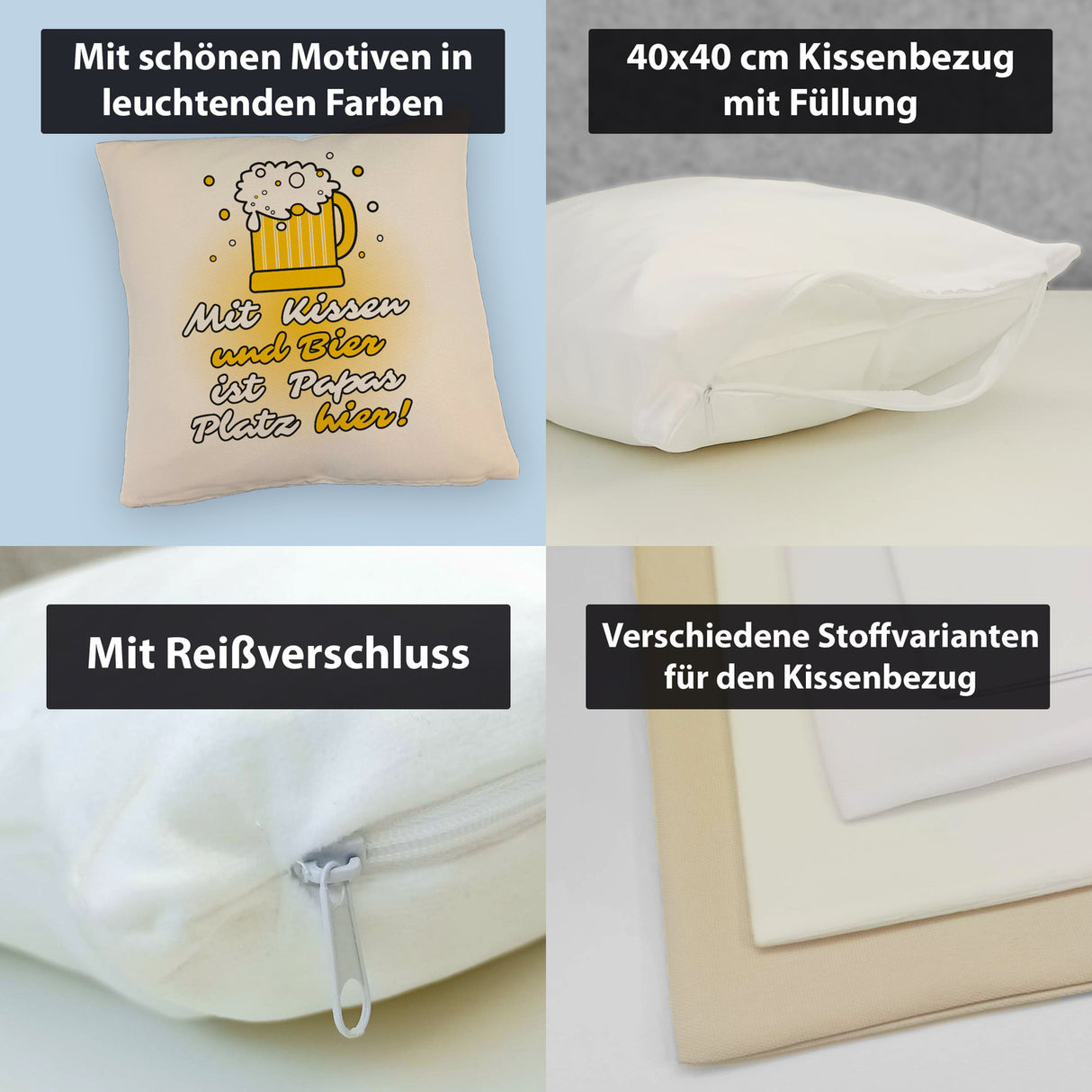 Stammplatz Bier Kissen für Väter zum Vatertag mit Spruch