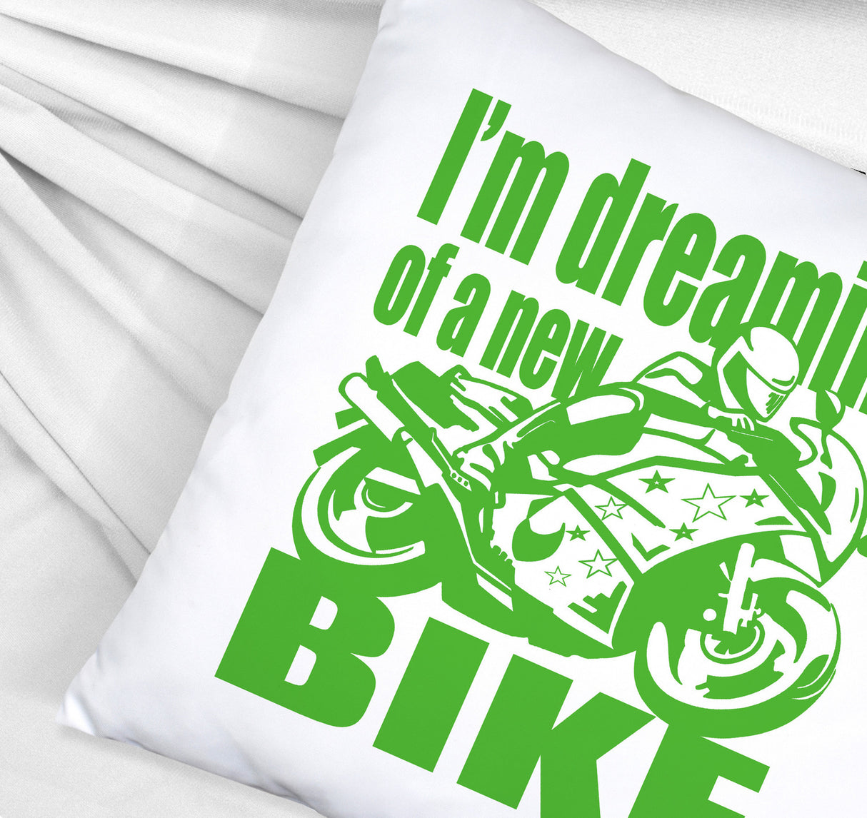 Biker Traum Kissen mit Motorrad und Spruch