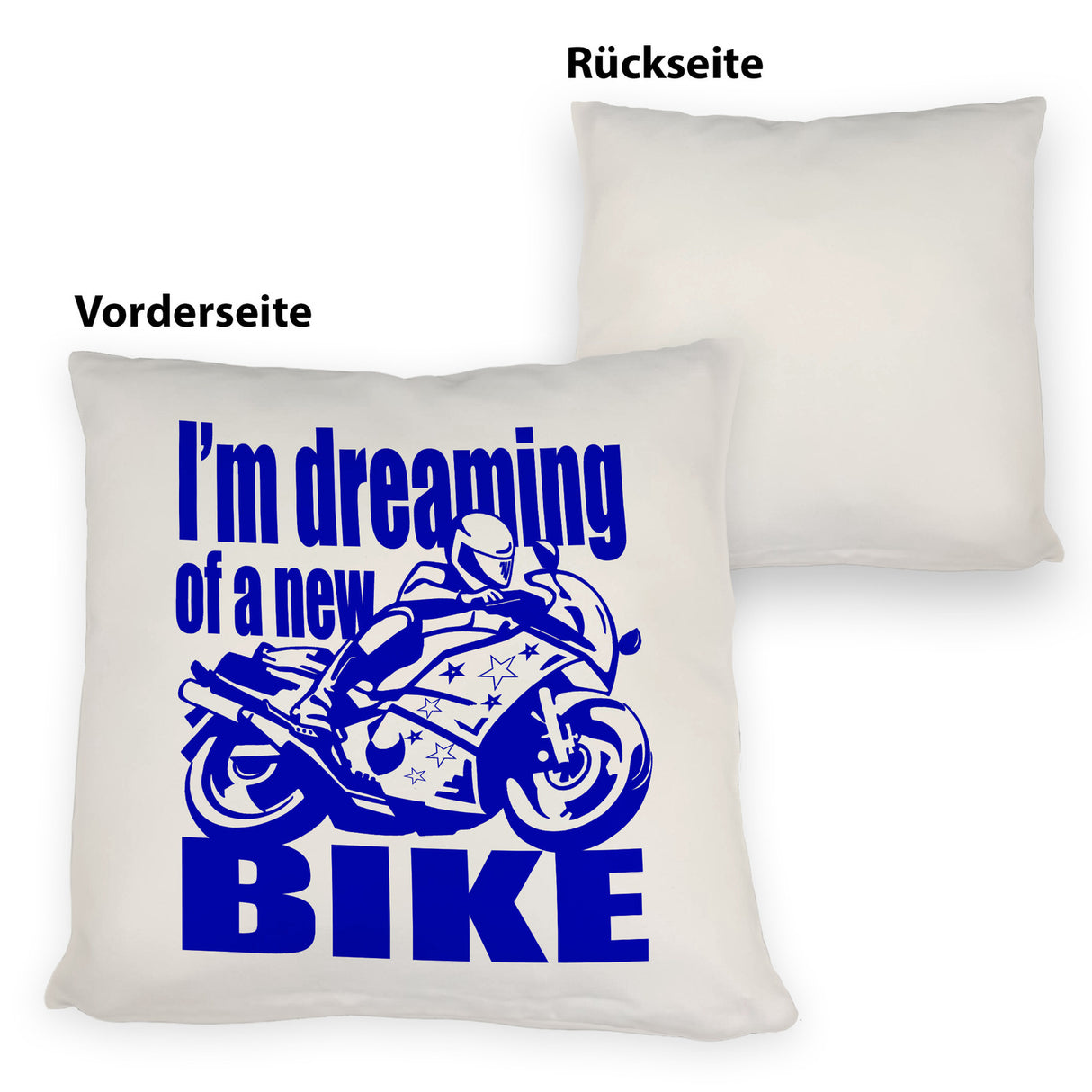 Biker Traum Kissen mit Motorrad und Spruch
