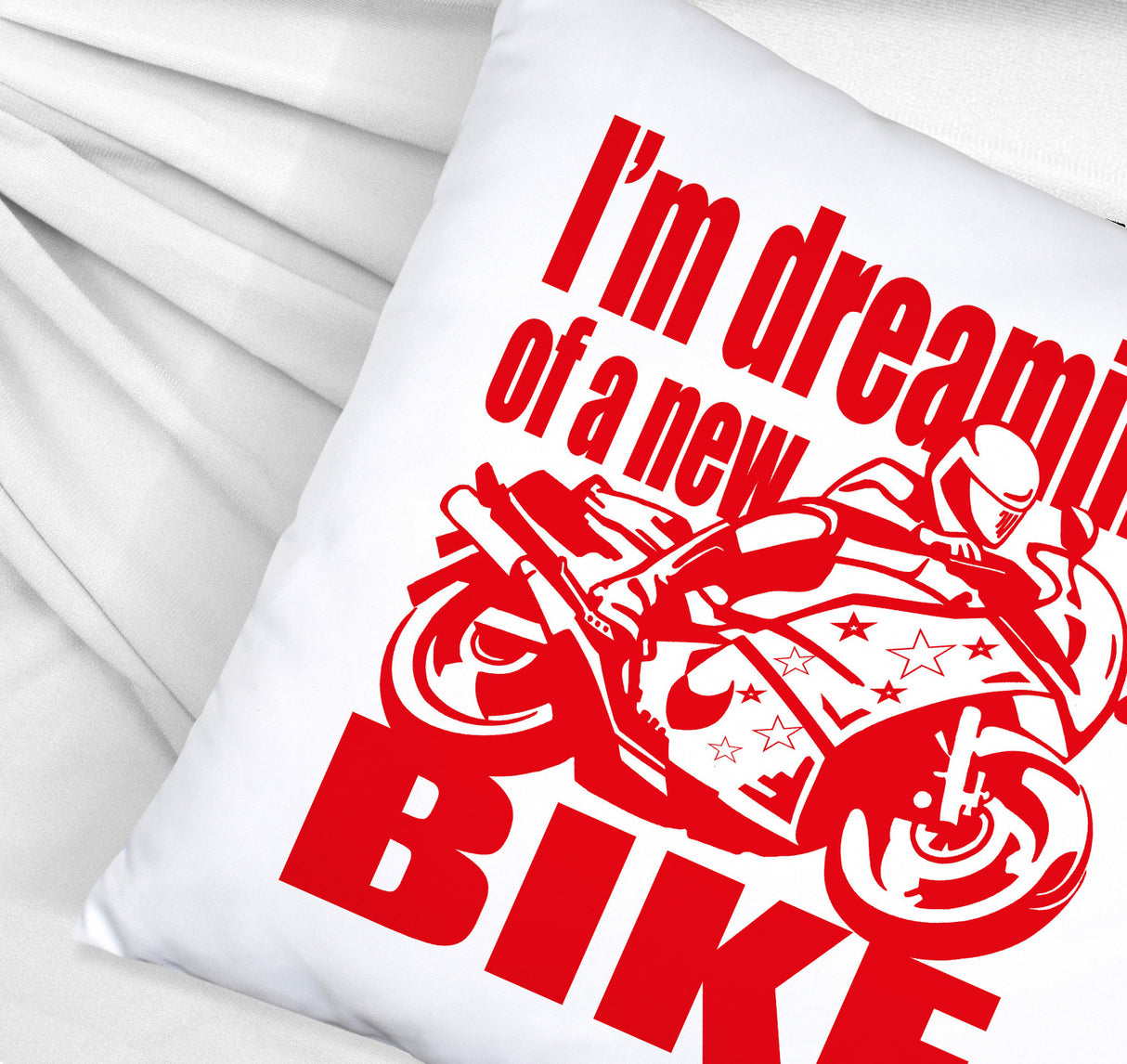 Biker Traum Kissen mit Motorrad und Spruch