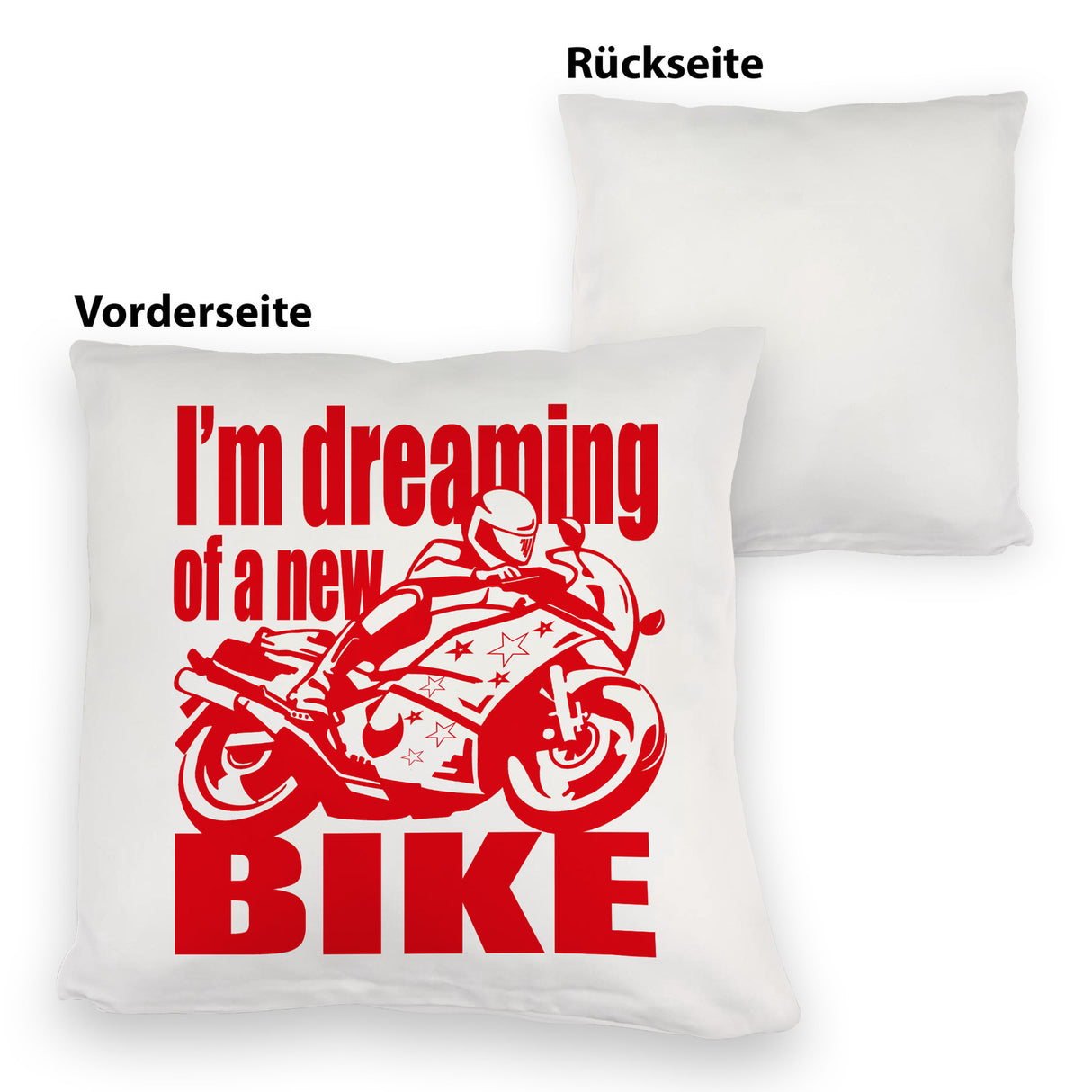 Biker Traum Kissen mit Motorrad und Spruch