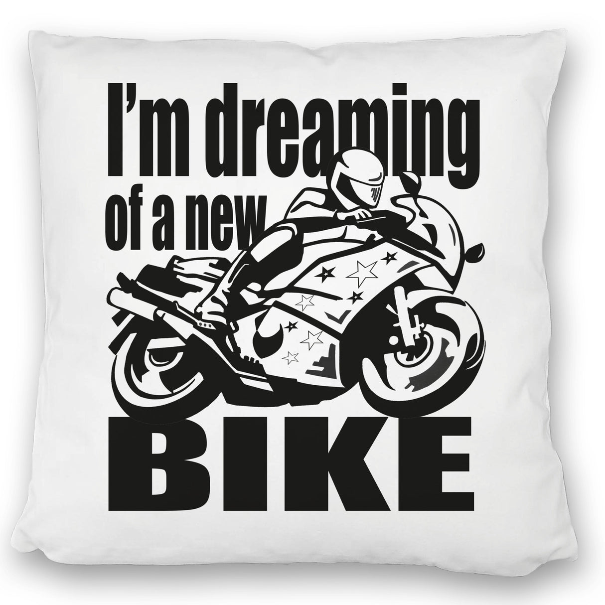 Biker Traum Kissen mit Motorrad und Spruch