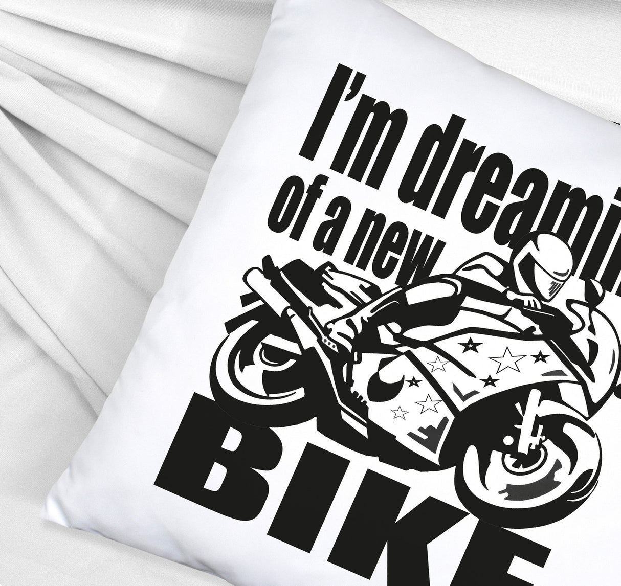 Biker Traum Kissen mit Motorrad und Spruch
