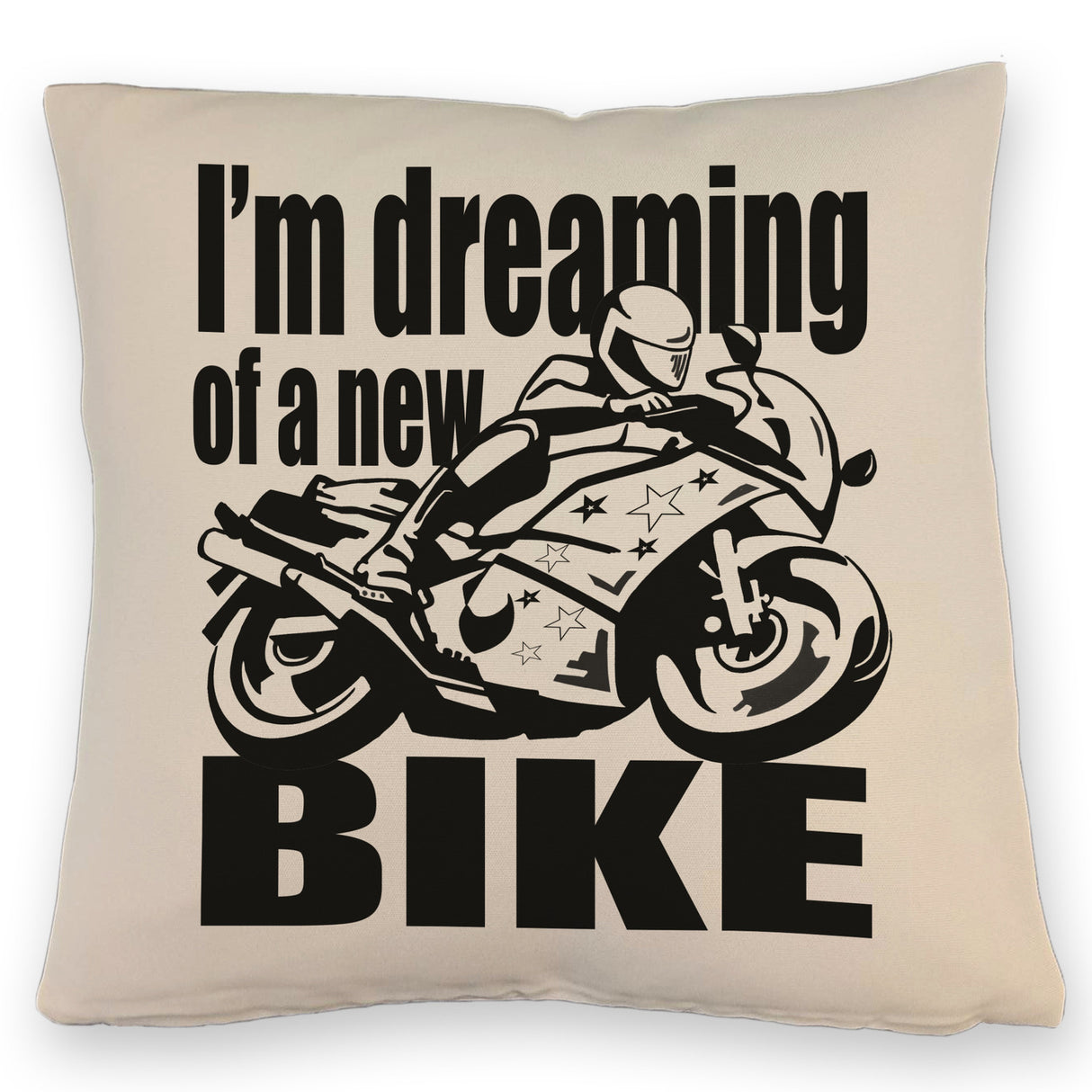 Biker Traum Kissen mit Motorrad und Spruch