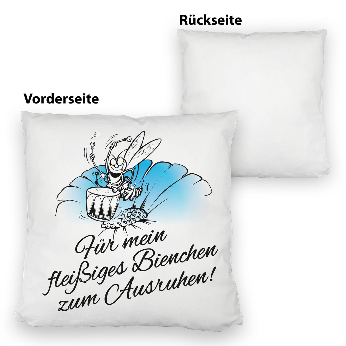 Kissen mit Bienen Motiv mit Spruch mein fleißiges Bienchen