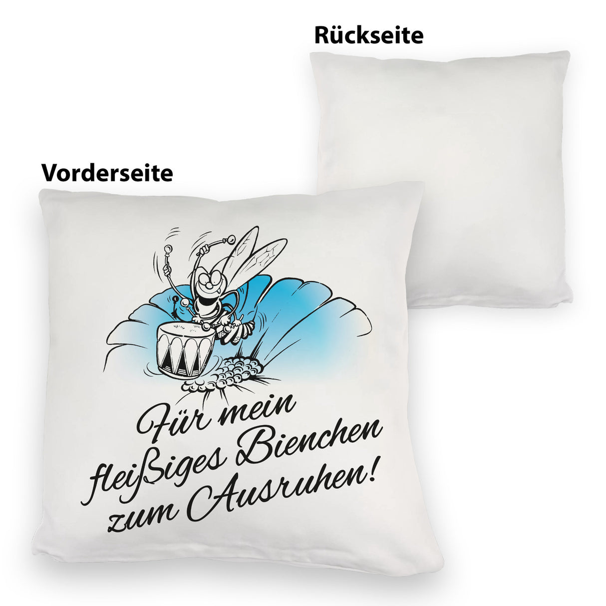Kissen mit Bienen Motiv mit Spruch mein fleißiges Bienchen