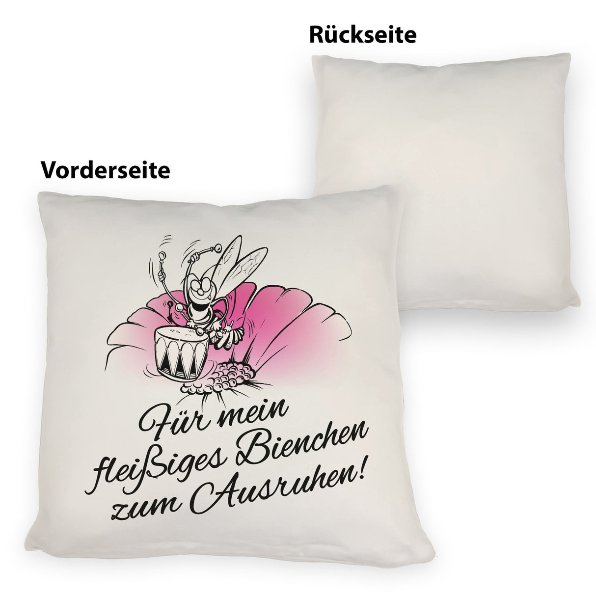 Kissen mit Bienen Motiv mit Spruch mein fleißiges Bienchen