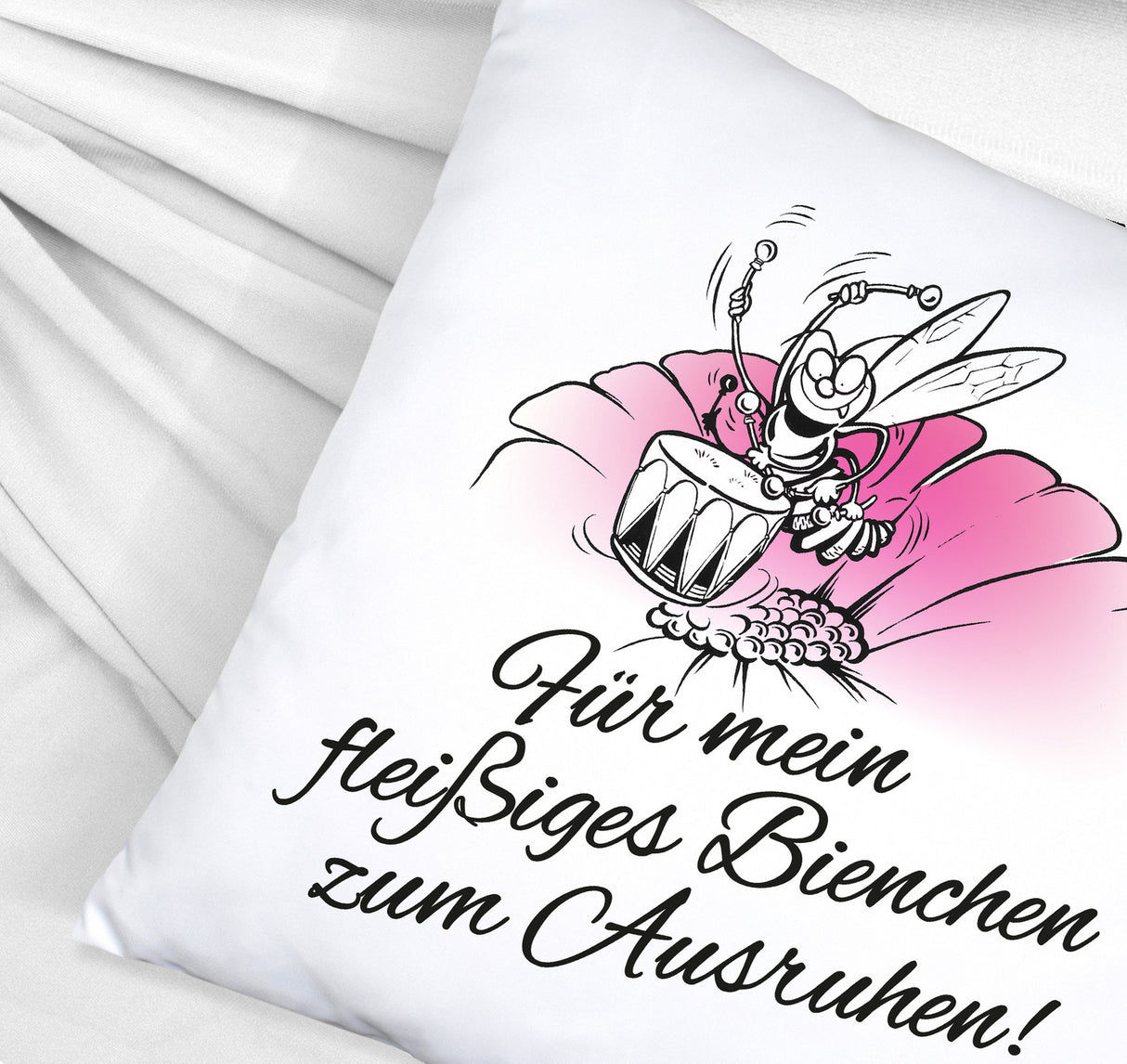 Kissen mit Bienen Motiv mit Spruch mein fleißiges Bienchen