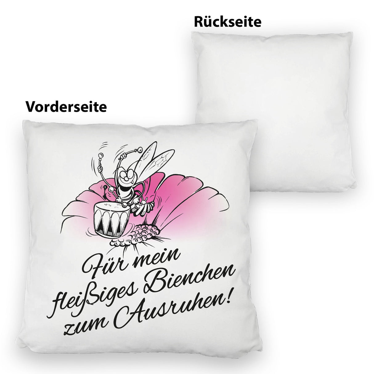 Kissen mit Bienen Motiv mit Spruch mein fleißiges Bienchen