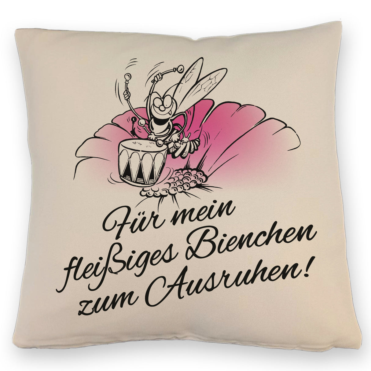 Kissen mit Bienen Motiv mit Spruch mein fleißiges Bienchen