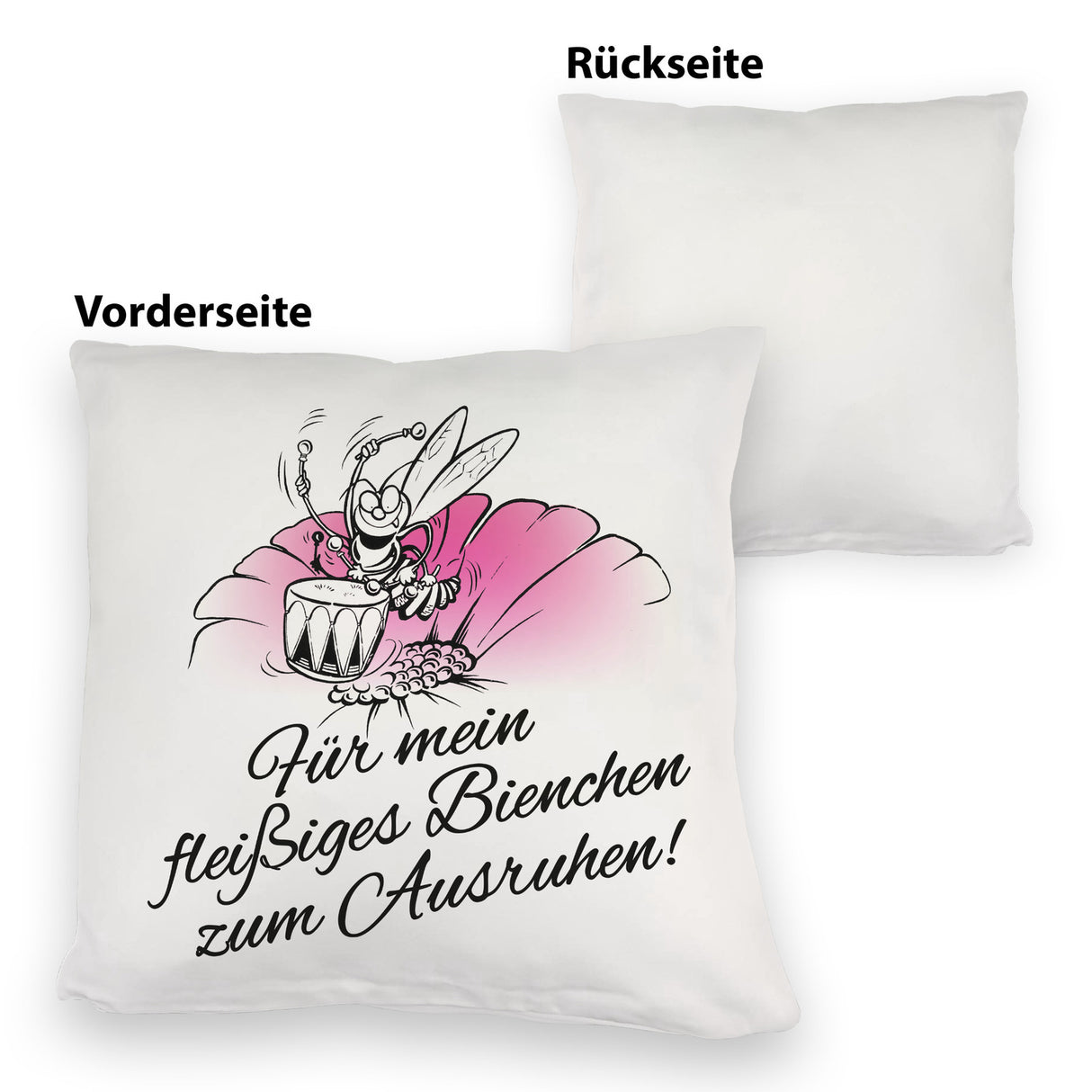 Kissen mit Bienen Motiv mit Spruch mein fleißiges Bienchen