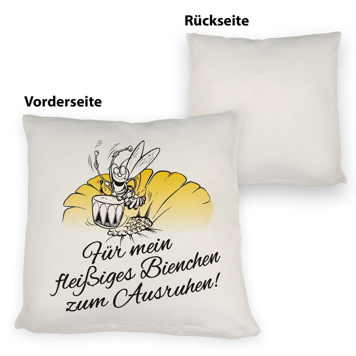 Kissen mit Bienen Motiv mit Spruch mein fleißiges Bienchen