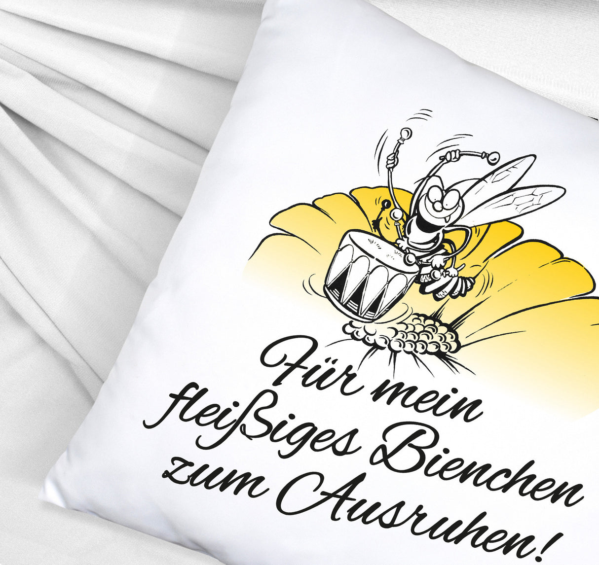 Kissen mit Bienen Motiv mit Spruch mein fleißiges Bienchen