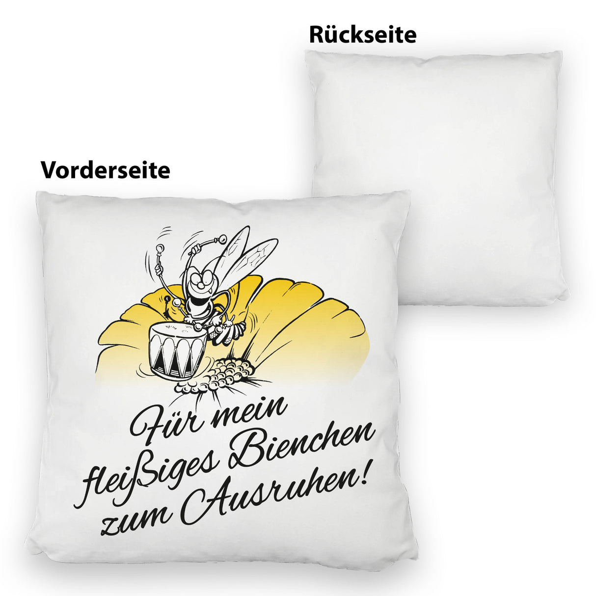 Kissen mit Bienen Motiv mit Spruch mein fleißiges Bienchen