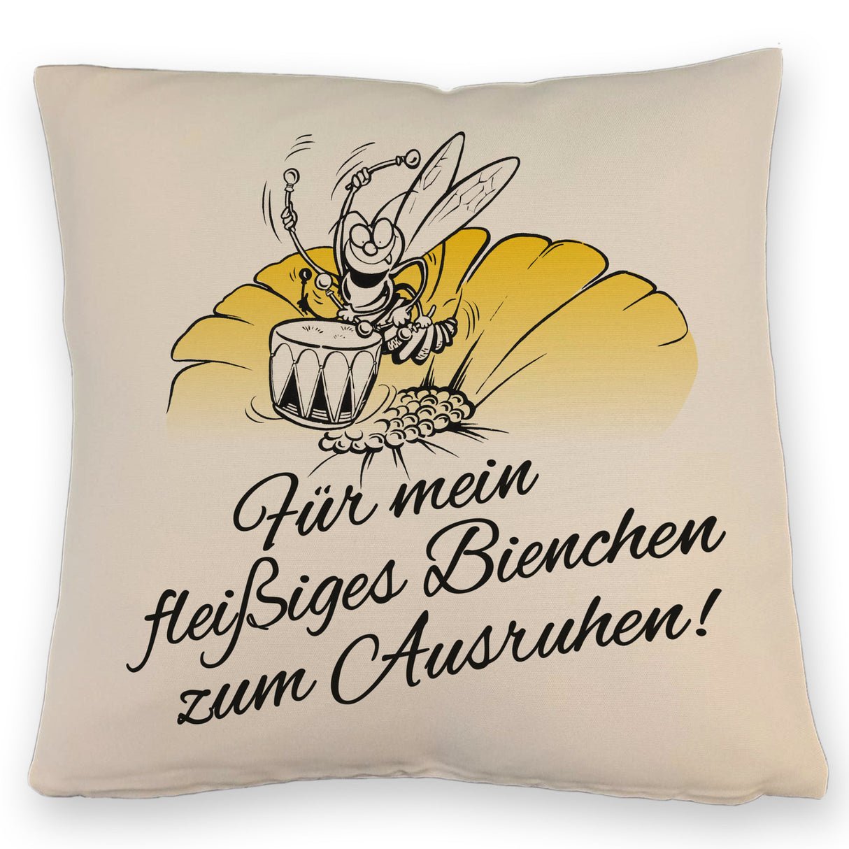 Kissen mit Bienen Motiv mit Spruch mein fleißiges Bienchen