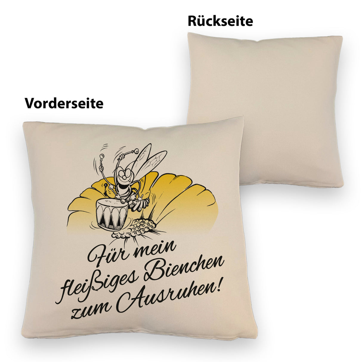 Kissen mit Bienen Motiv mit Spruch mein fleißiges Bienchen
