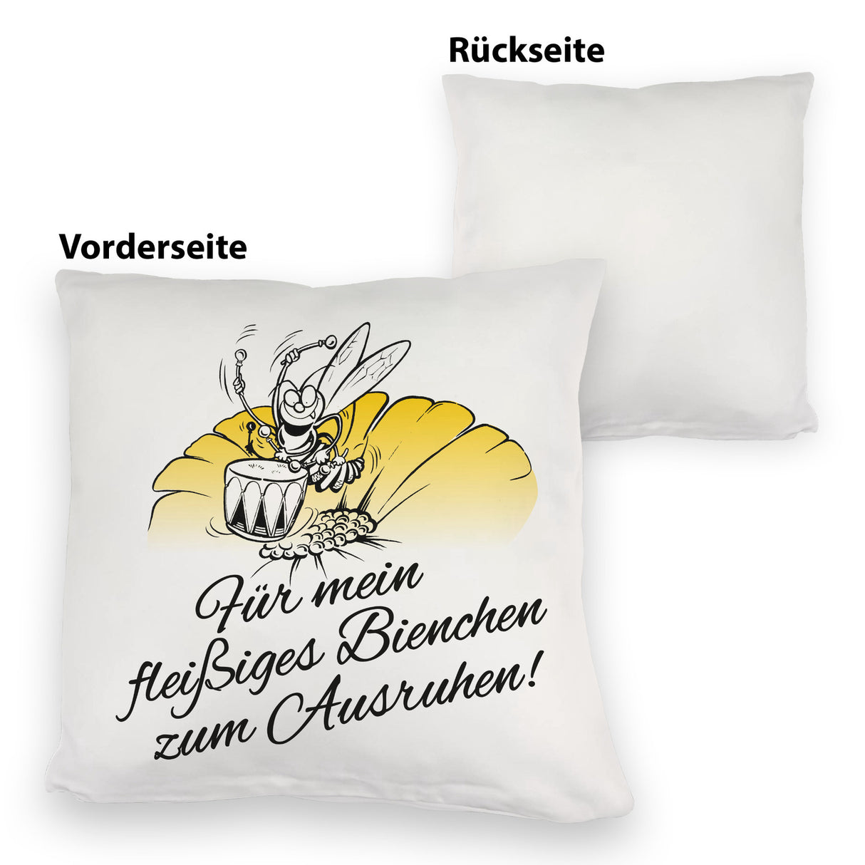 Kissen mit Bienen Motiv mit Spruch mein fleißiges Bienchen