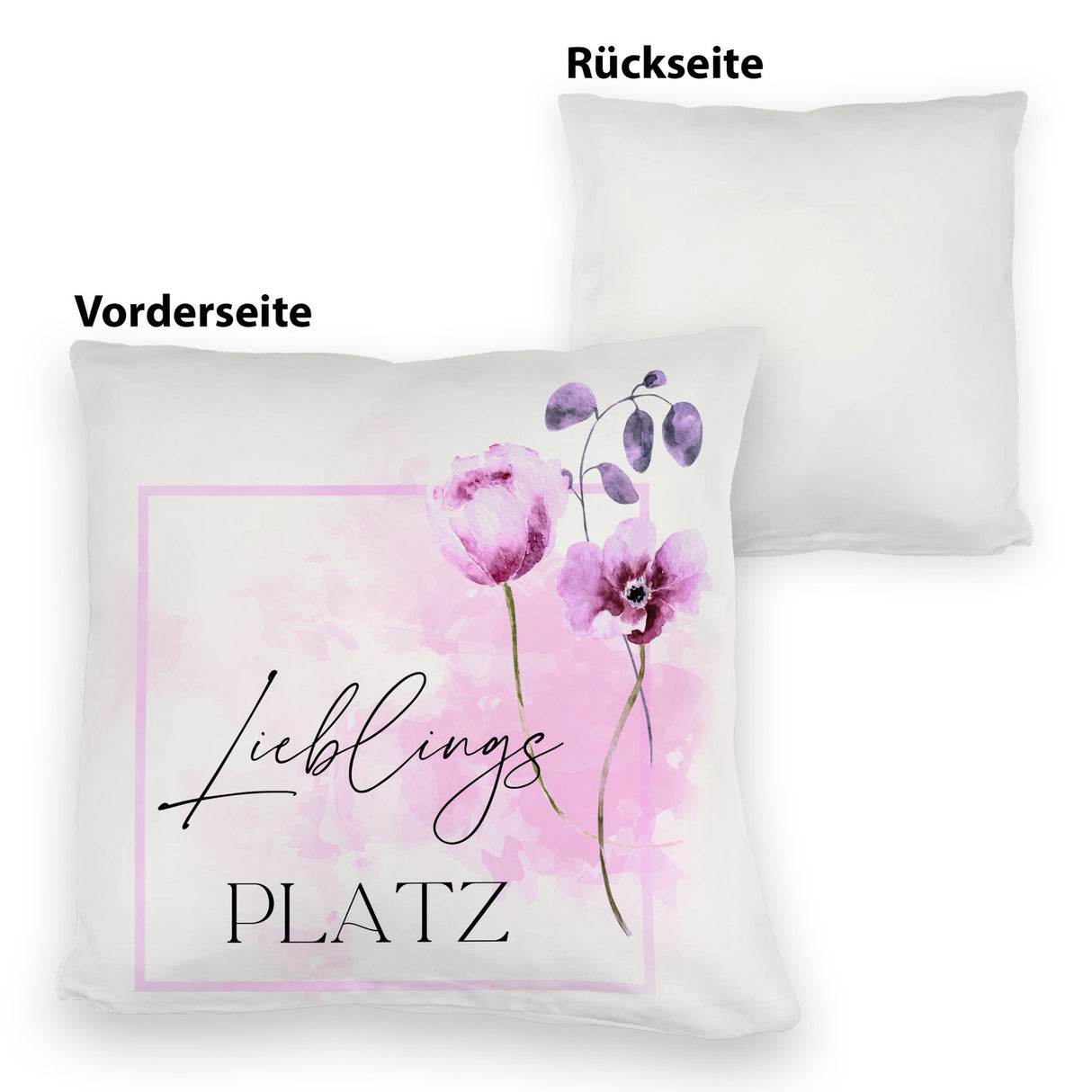 Lieblingsplatz Kissen mit Tulpen Motiv für Freunde zum Geburtstag