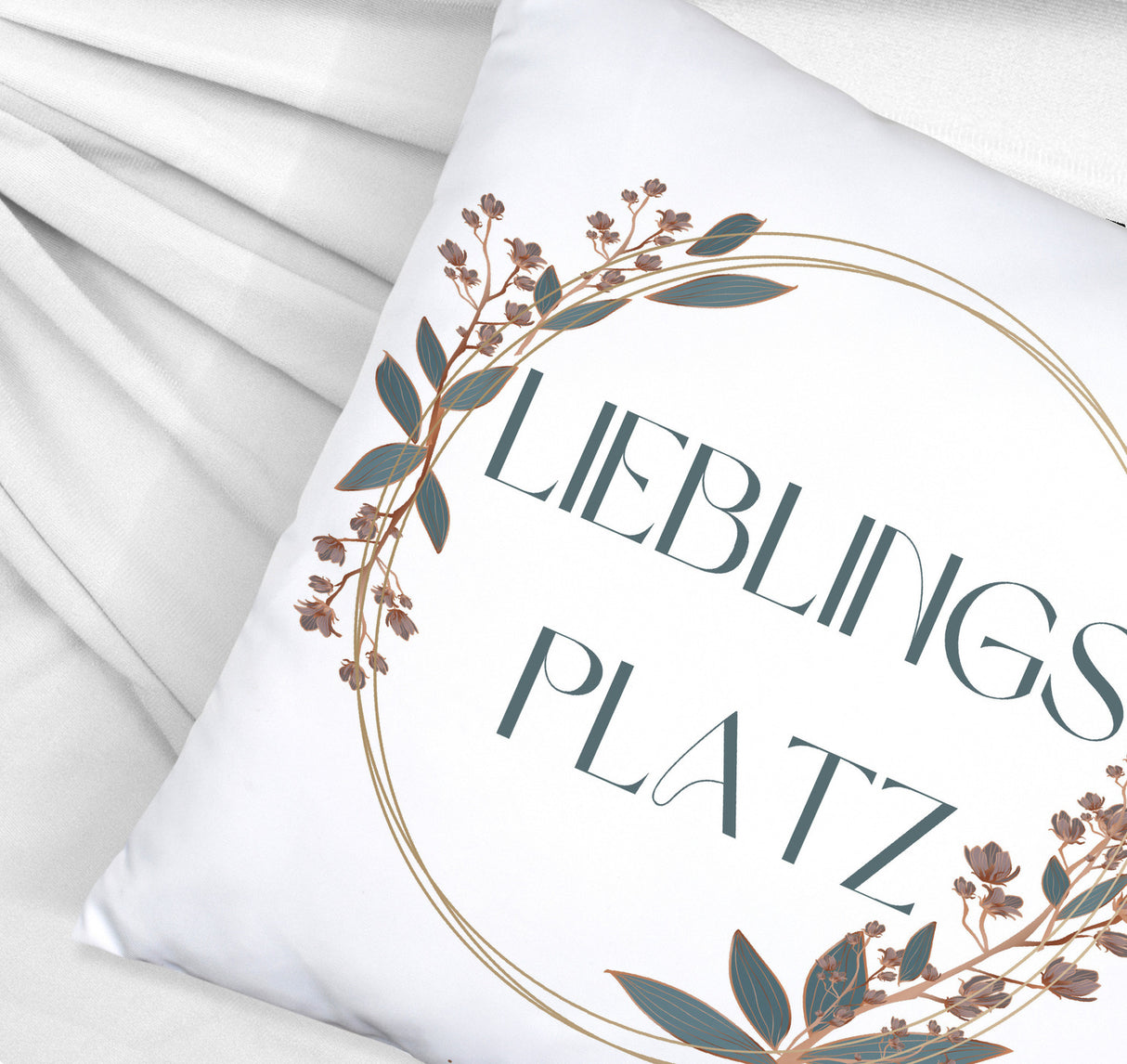 Lieblingsplatz Kissen mit Blumen Motiv für Freunde zum Geburtstag