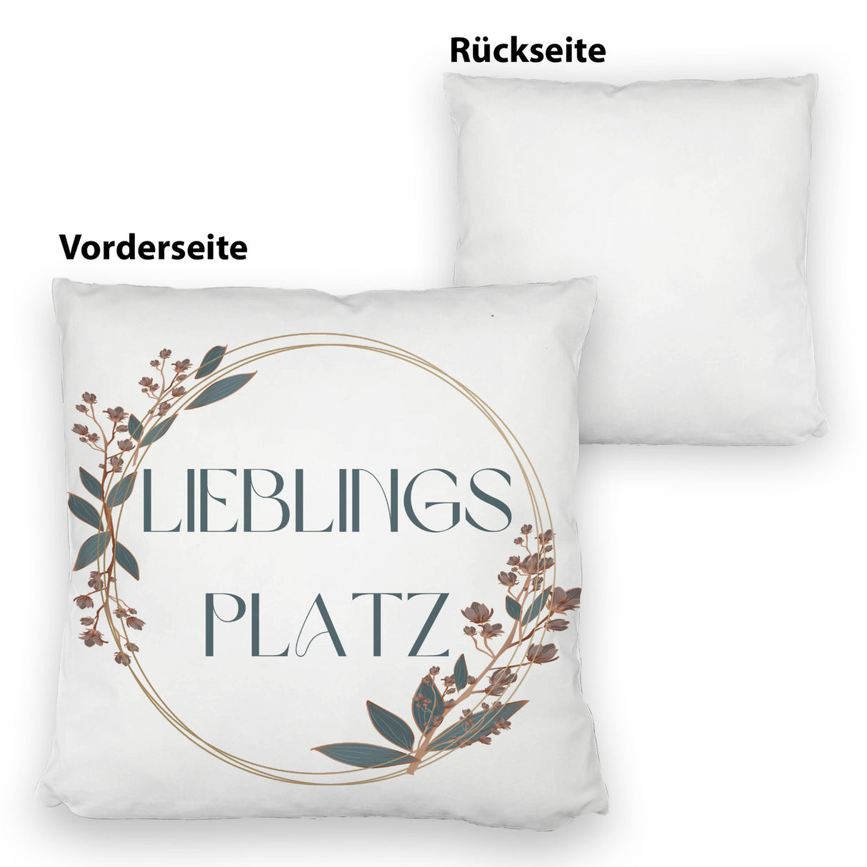 Lieblingsplatz Kissen mit Blumen Motiv für Freunde zum Geburtstag