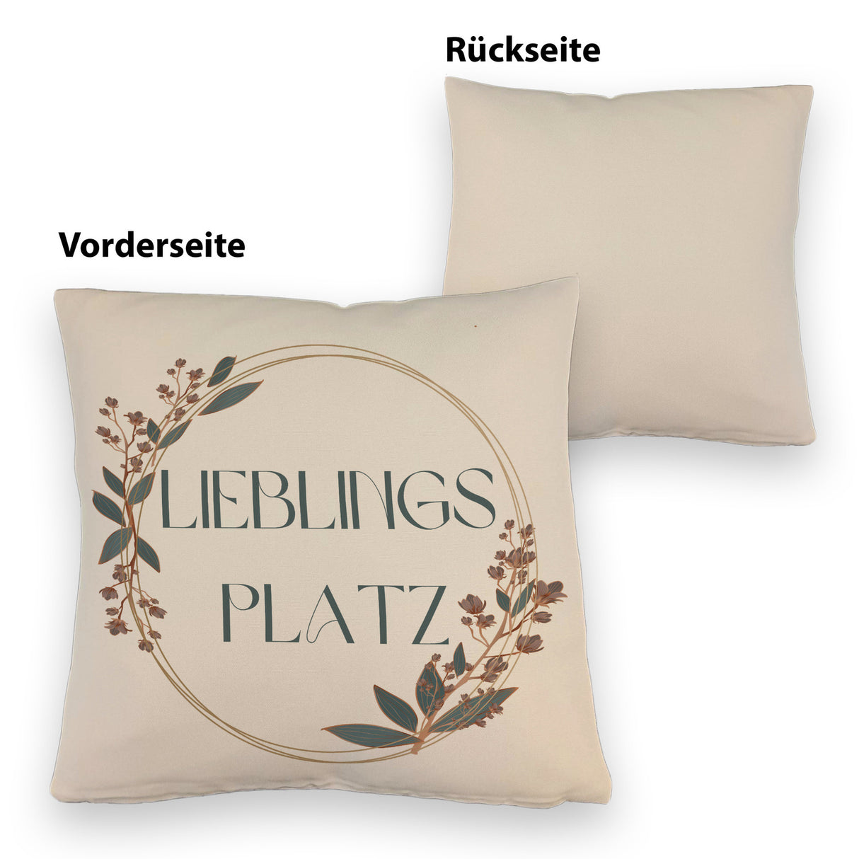 Lieblingsplatz Kissen mit Blumen Motiv für Freunde zum Geburtstag