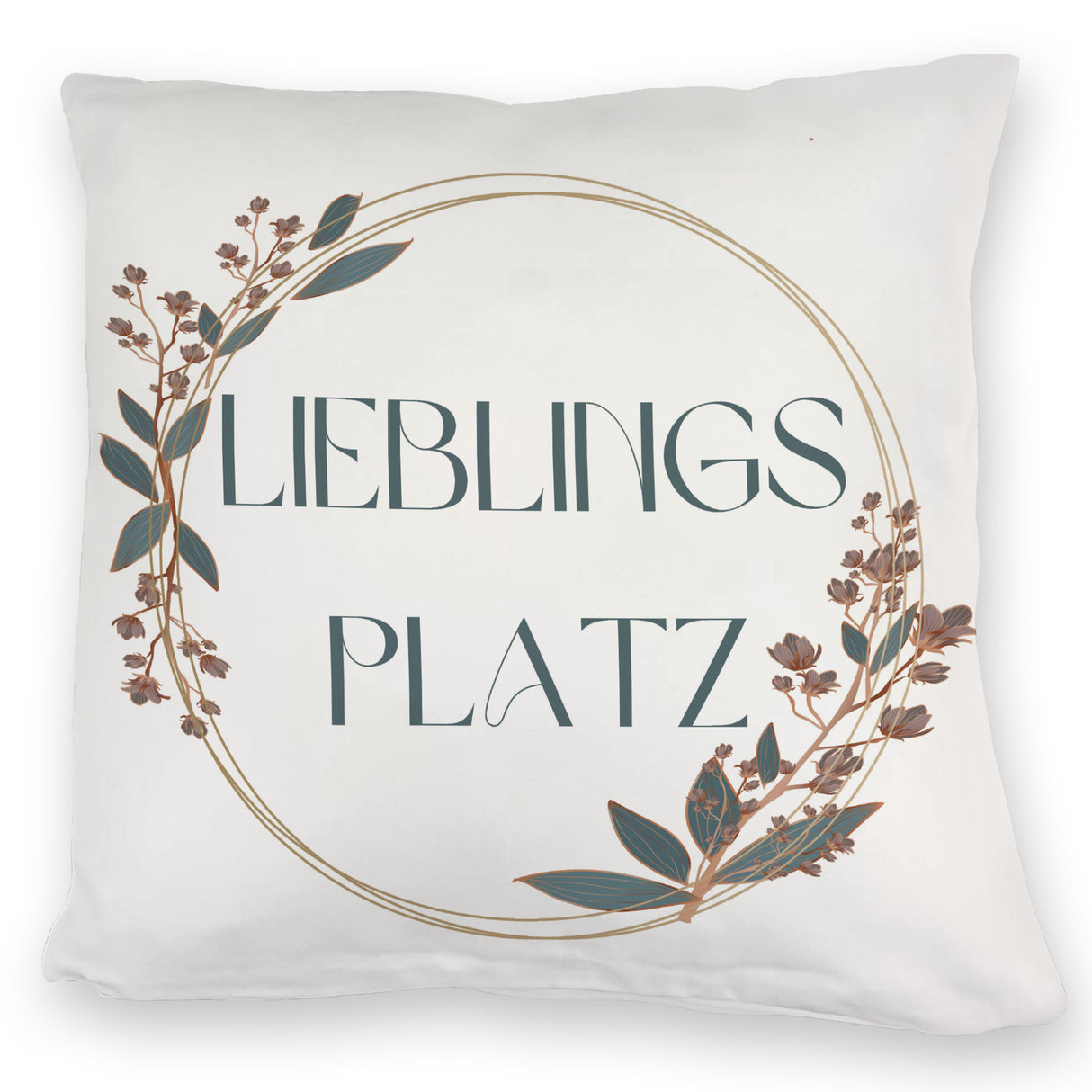Lieblingsplatz Kissen mit Blumen Motiv für Freunde zum Geburtstag