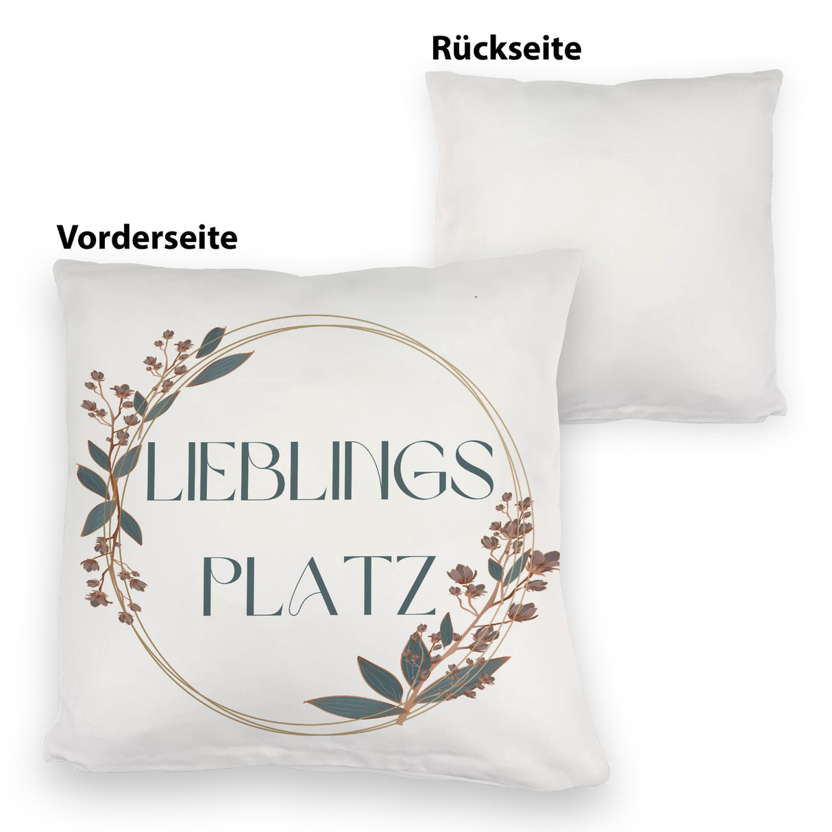 Lieblingsplatz Kissen mit Blumen Motiv für Freunde zum Geburtstag