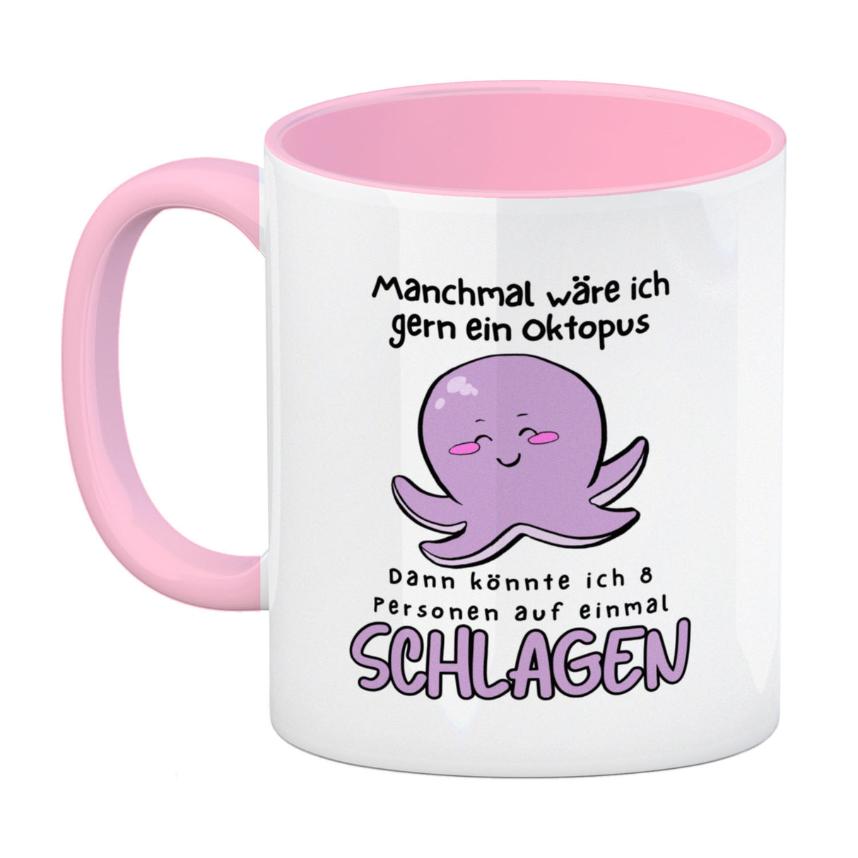 Kraken Kaffeebecher mit Spruch Manchmal wäre ich gern ein Oktopus