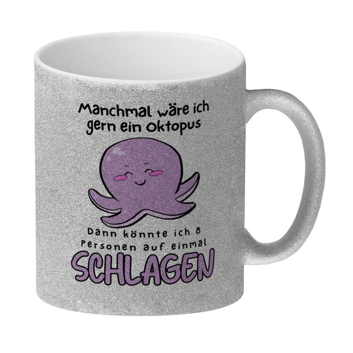 Kraken Kaffeebecher mit Spruch Manchmal wäre ich gern ein Oktopus